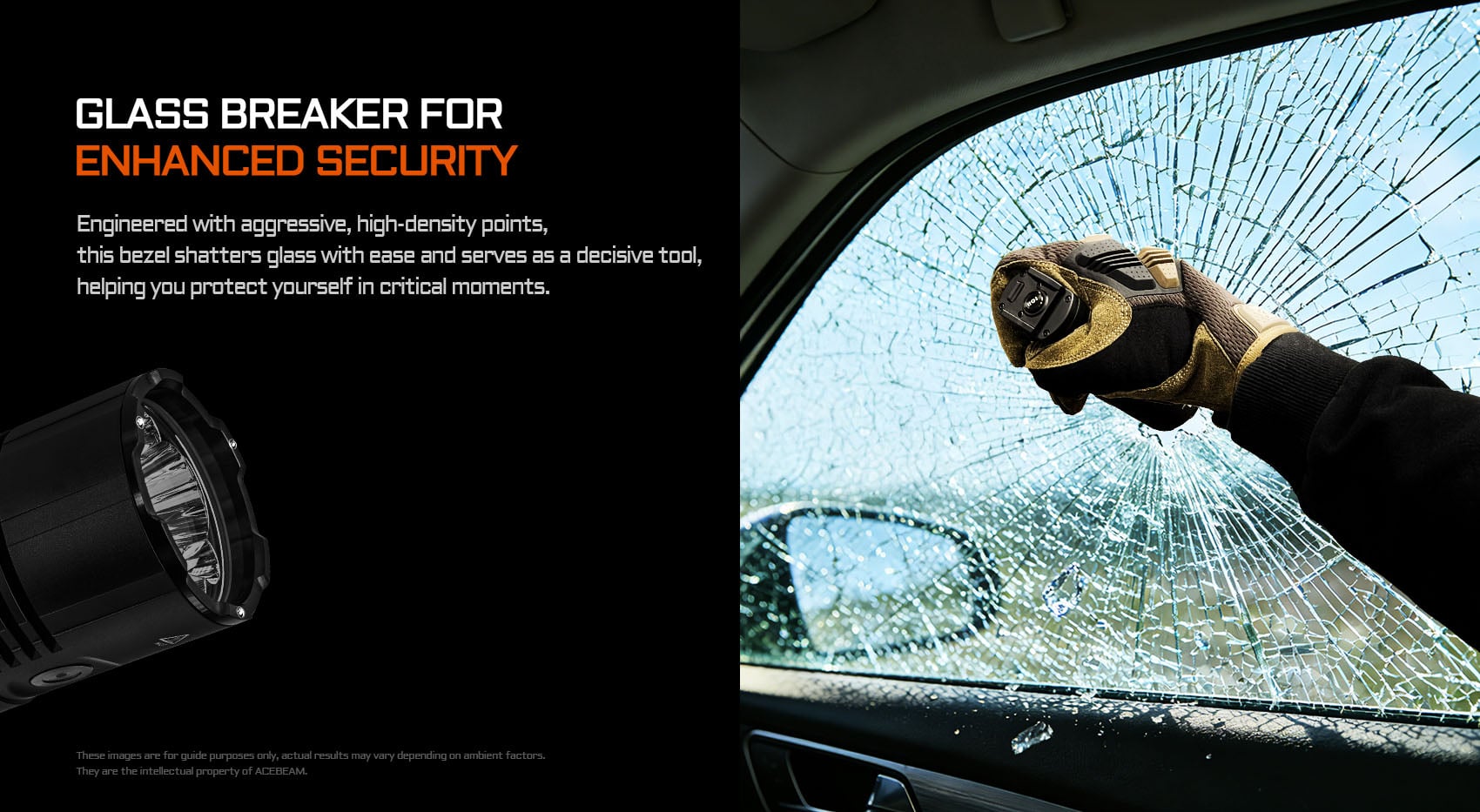 “Acebeam X30 high-power dual-source search light – Long-range professional LED flashlight”