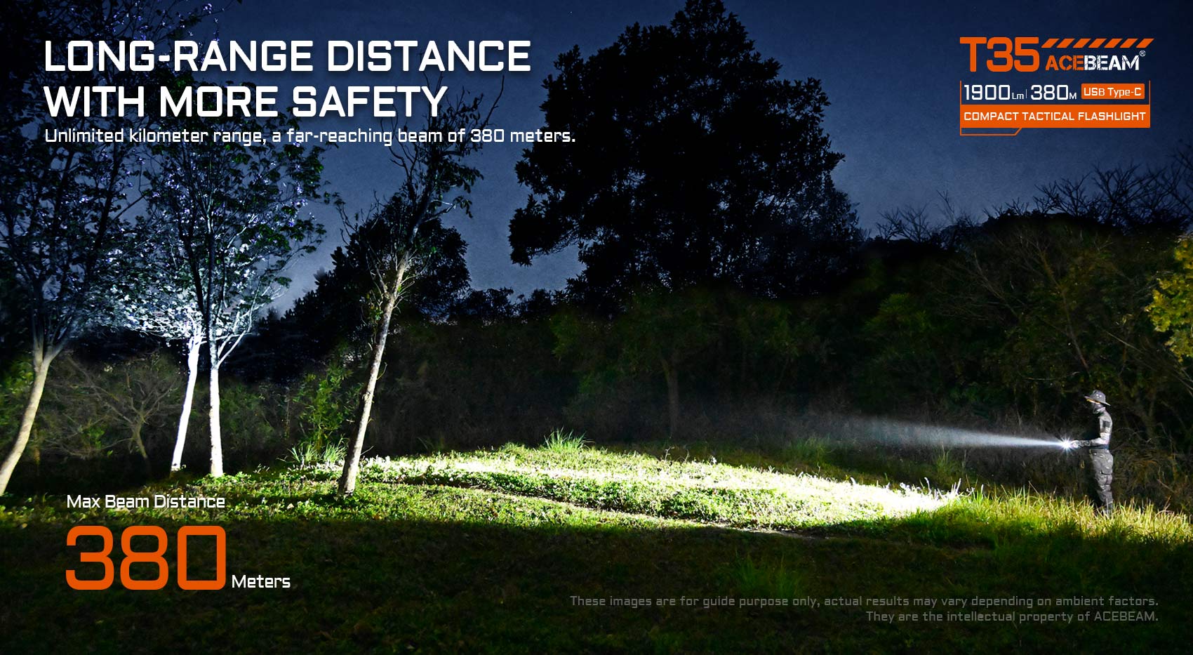 Acebeam T35 Compact Tactical Flashlight - Options