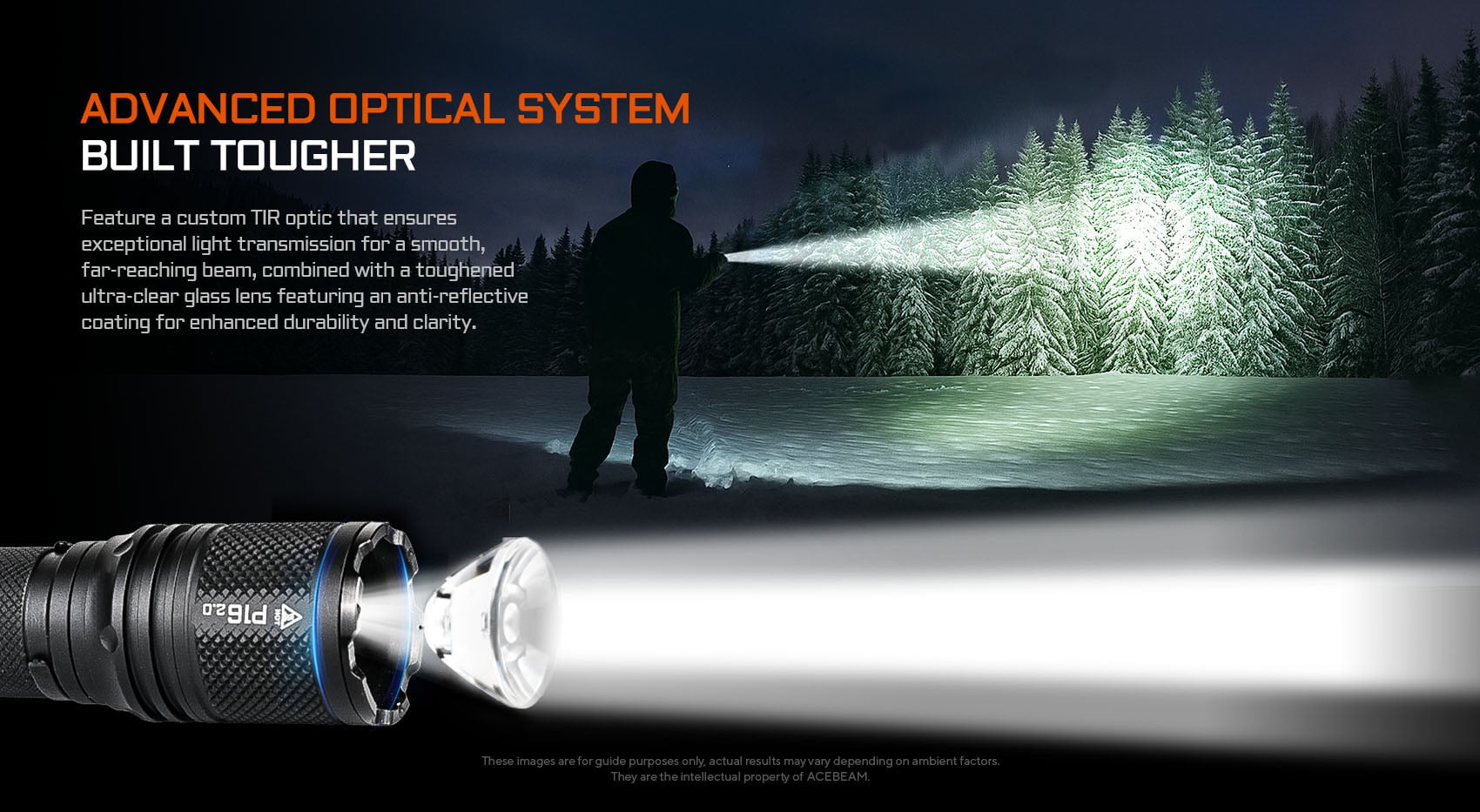 Acebeam P16 2.0 tactical flashlight – High-lumen durable duty torch