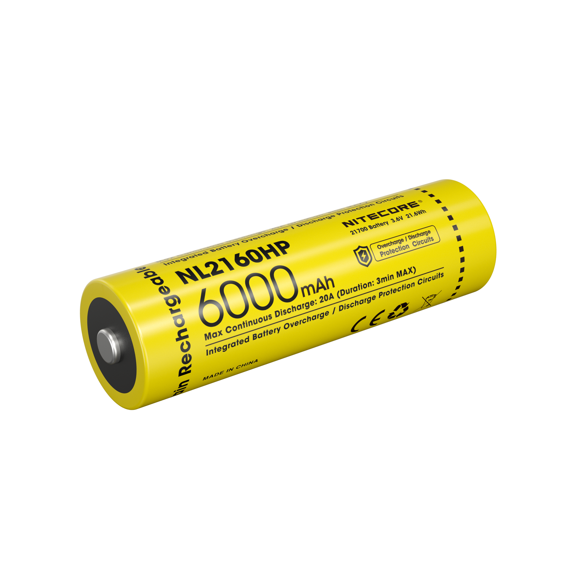 “Nitecore NL2160HP 6000mAh 21700 rechargeable Li-ion battery – High-capacity flashlight battery”