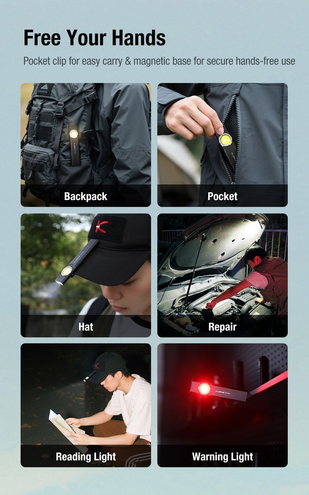 Klarus E5 Plus Ultra Slim Tactical EDC Flashlight - Options