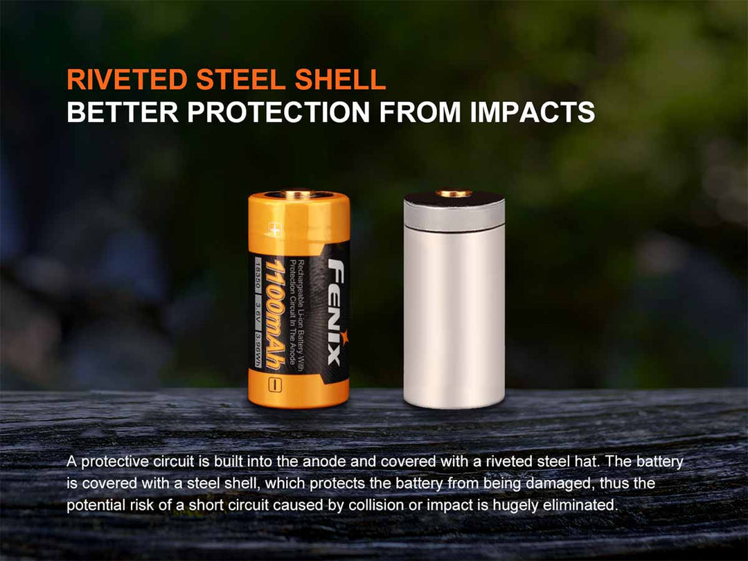 Fenix ARB-L18 1100 rechargeable 18350 Li-ion battery for flashlights