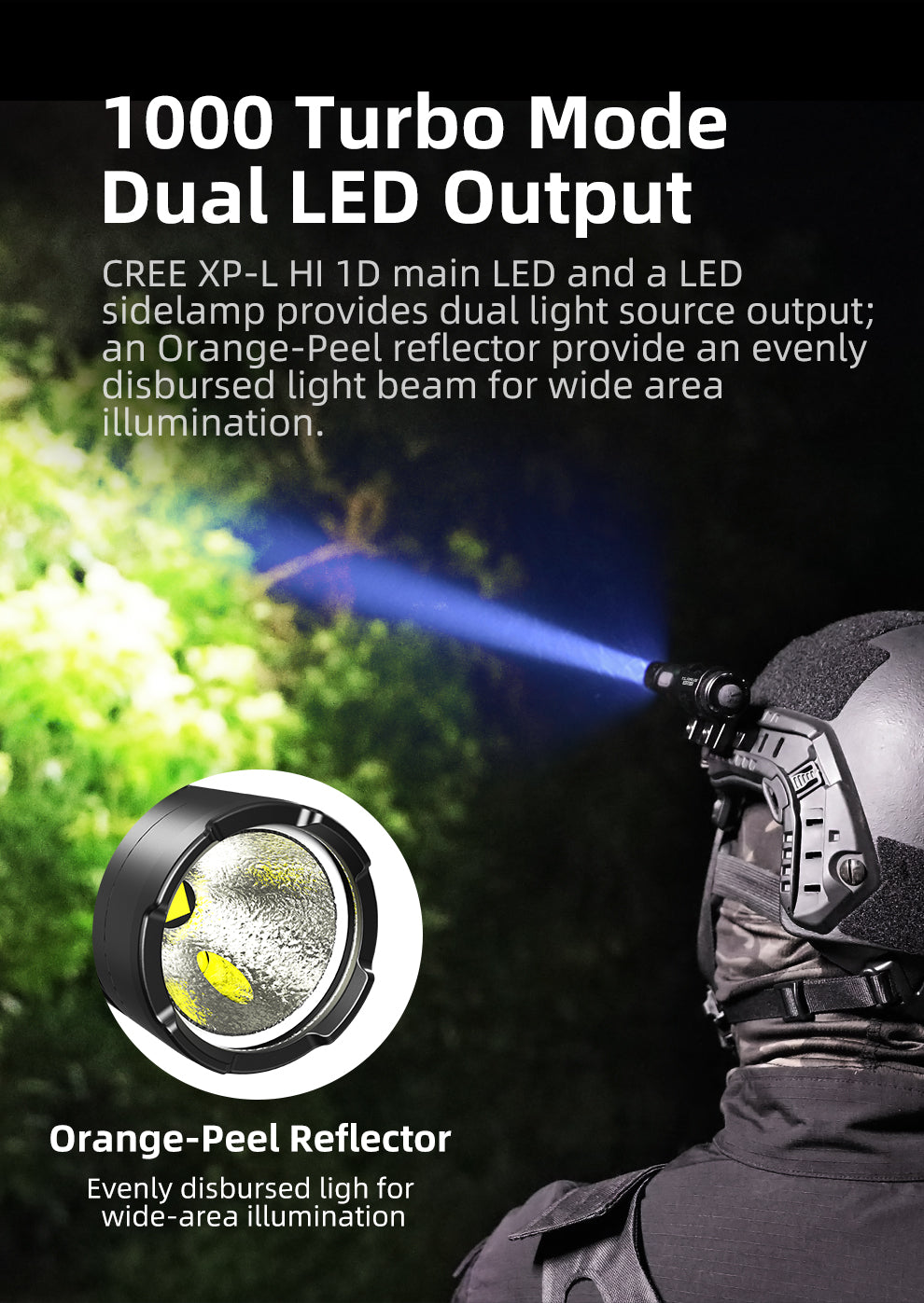 “Klarus XT1C Pro professional helmet-mounted flashlight – Compact high-output tactical light”
