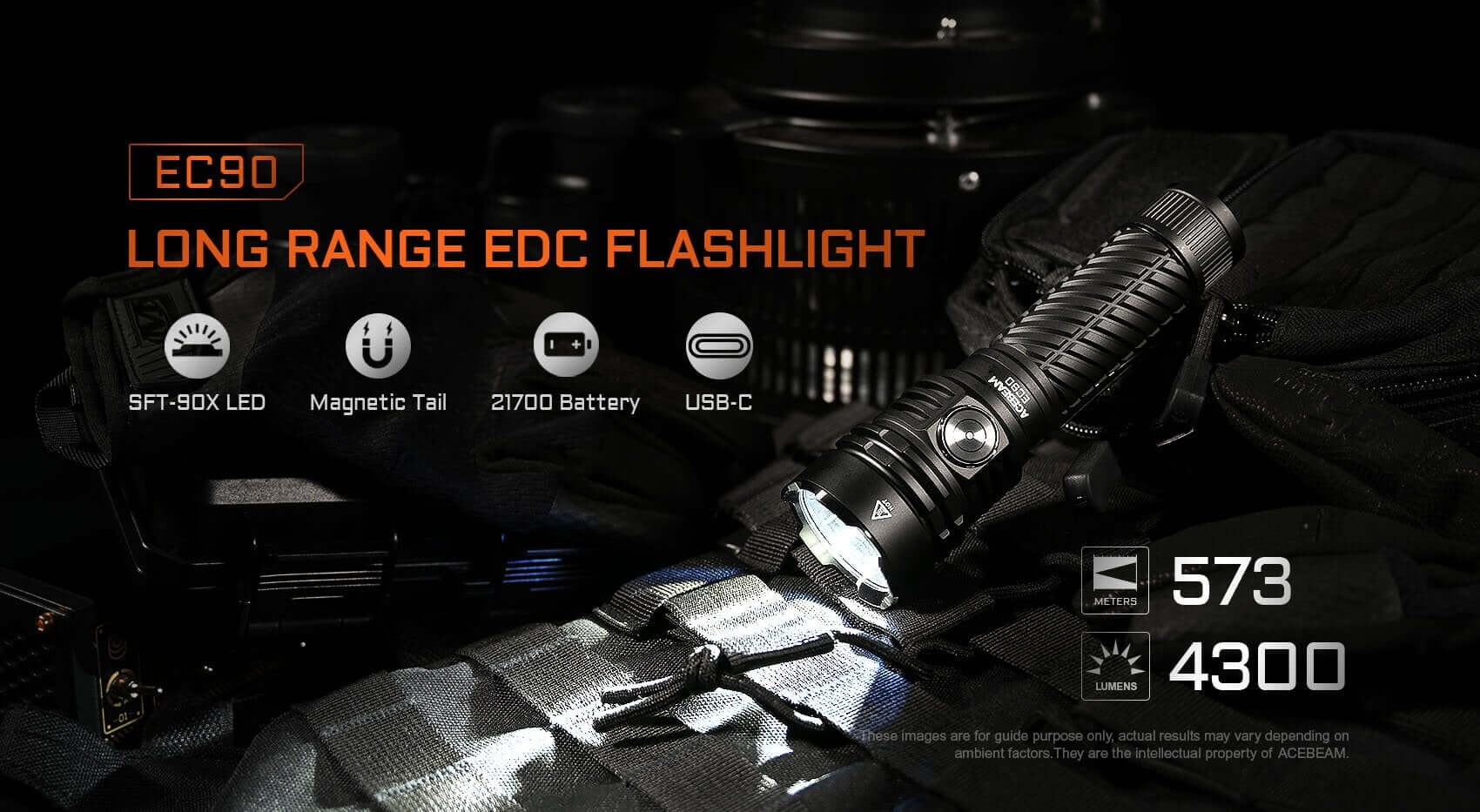 Acebeam EC90 Long Range EDC Flashlight