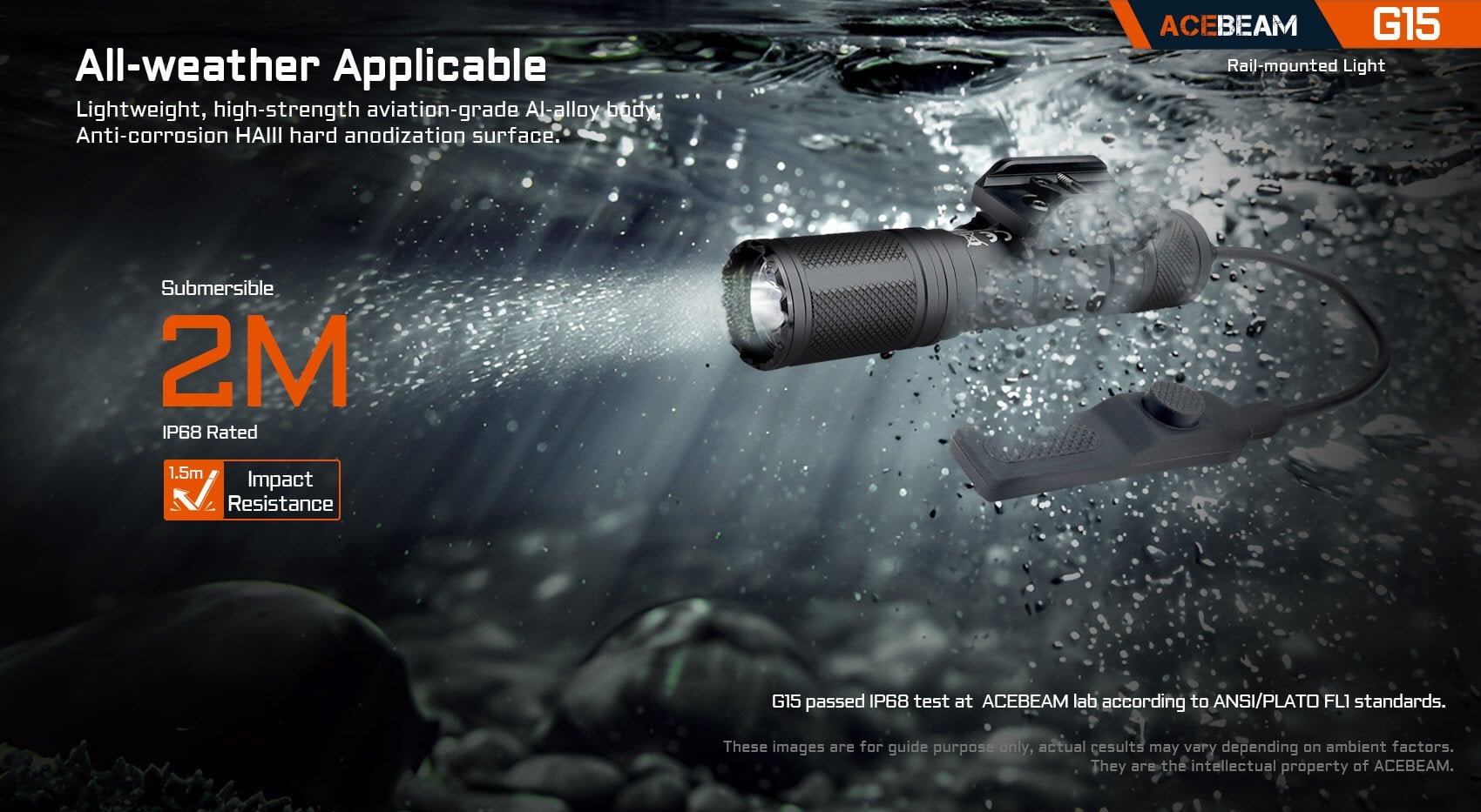 Acebeam G15 Rail Mounted Flashlight Flashlight Acebeam