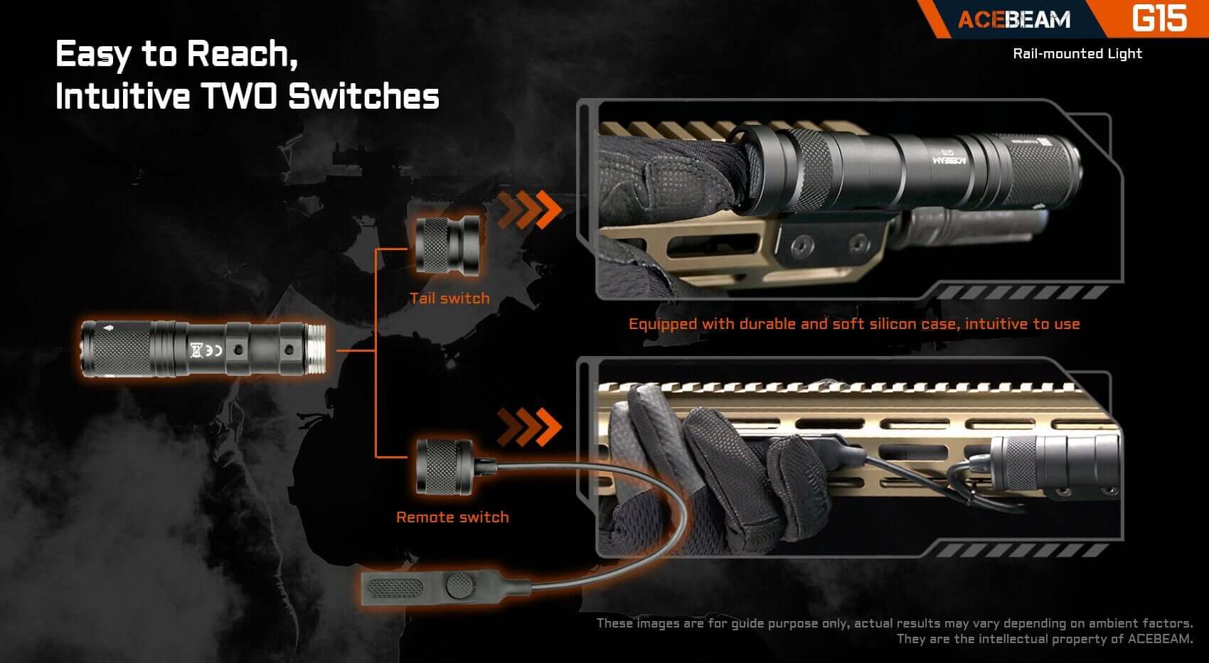 Acebeam G15 Rail Mounted Flashlight *** Special Order ***