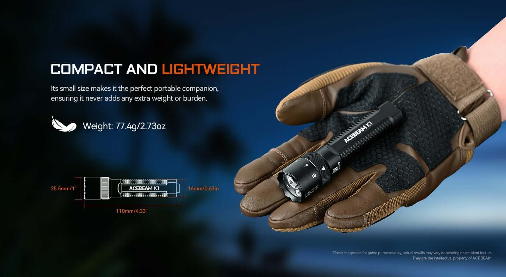 Acebeam K1 Triple-Source EDC Flashlight – White, Green & UV Beams