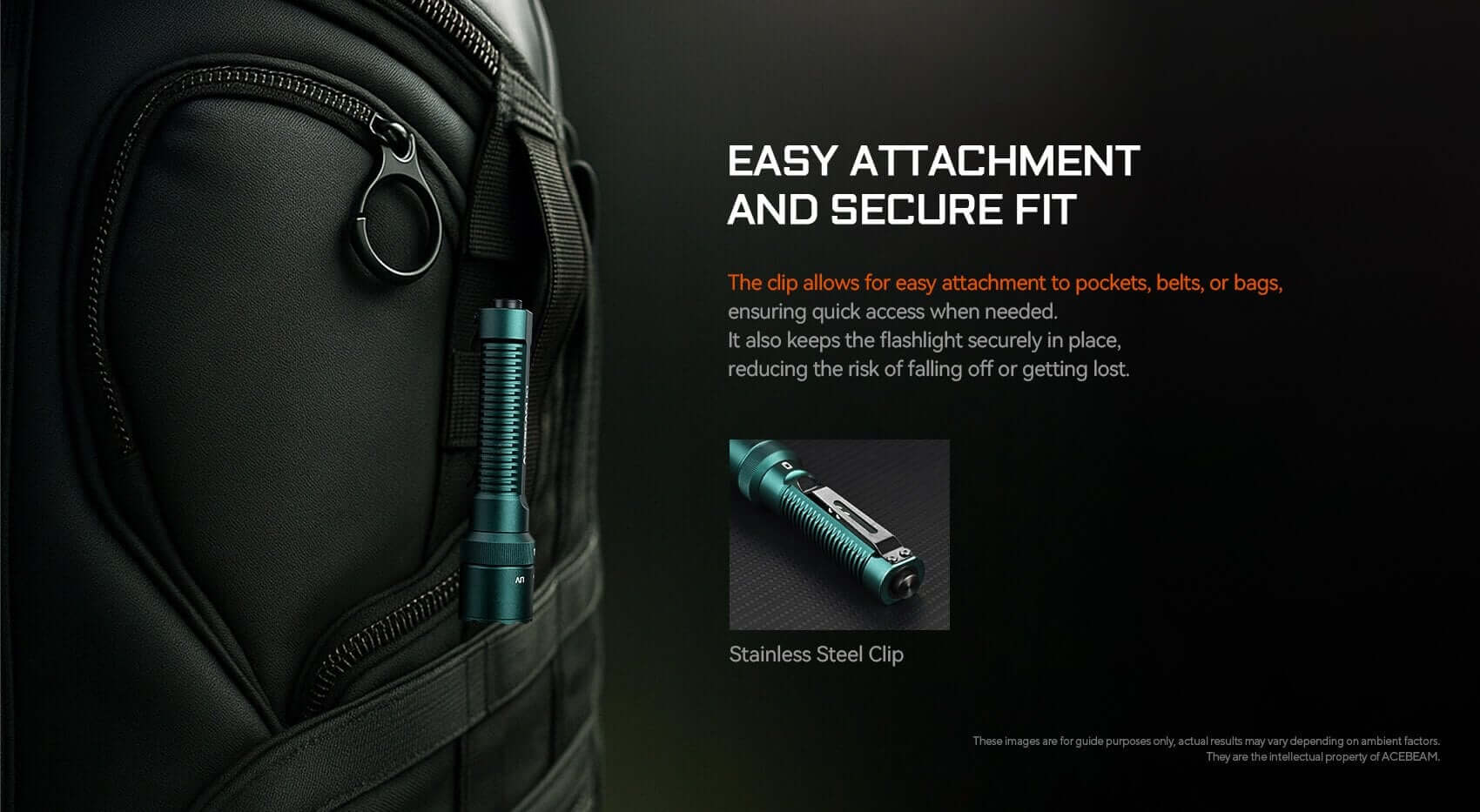 Acebeam K1 Triple-Source EDC Flashlight – White, Green & UV Beams