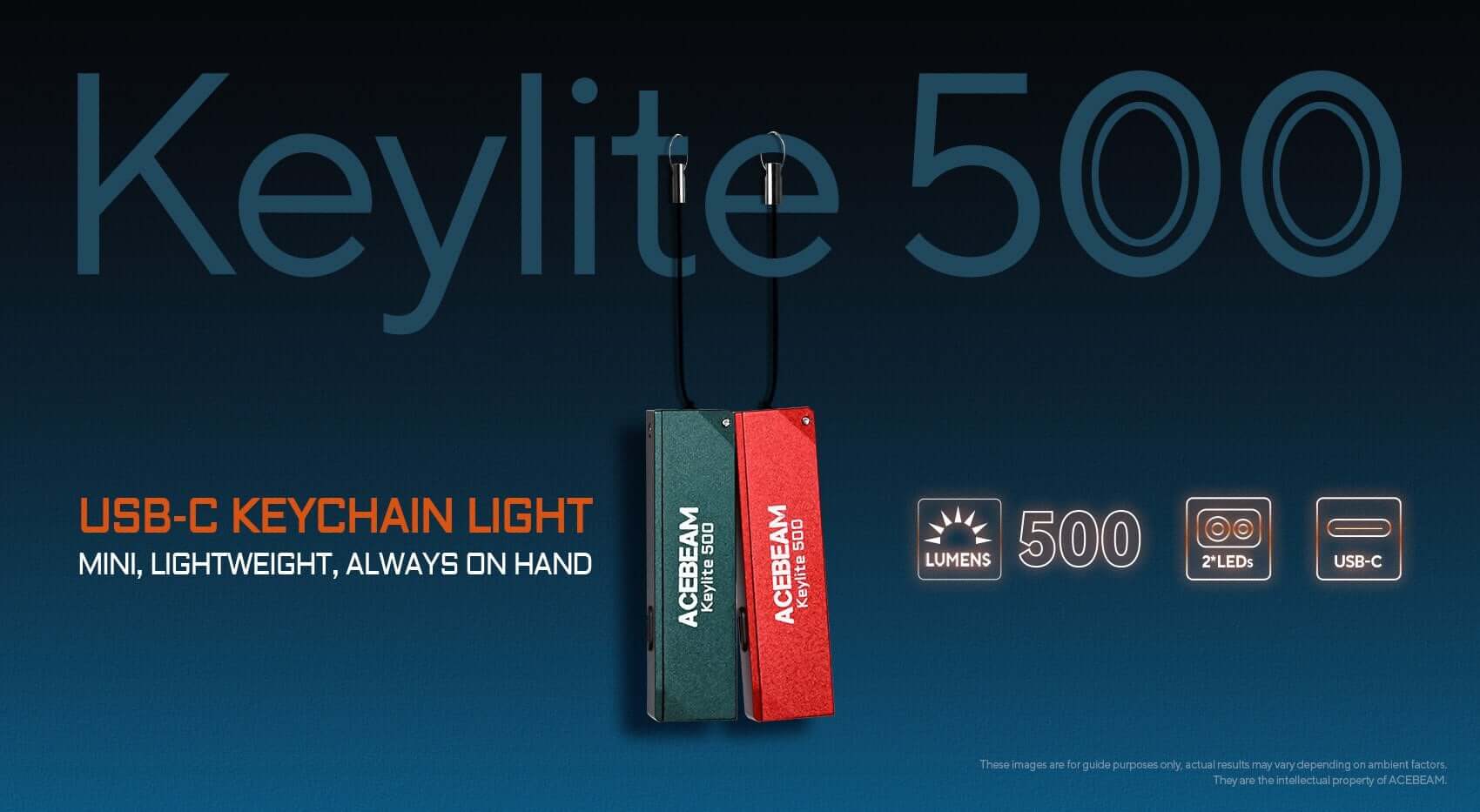 Acebeam Keylite 500 Lumen Keychain Flashlight - Options