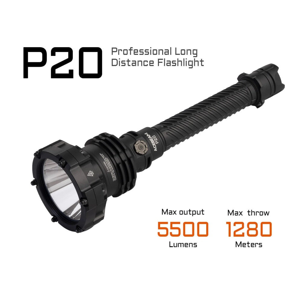 Acebeam P20 Professional Long Distance Flashlight 5500 Lumens ***Will ship around February 20th*** Flashlight Acebeam