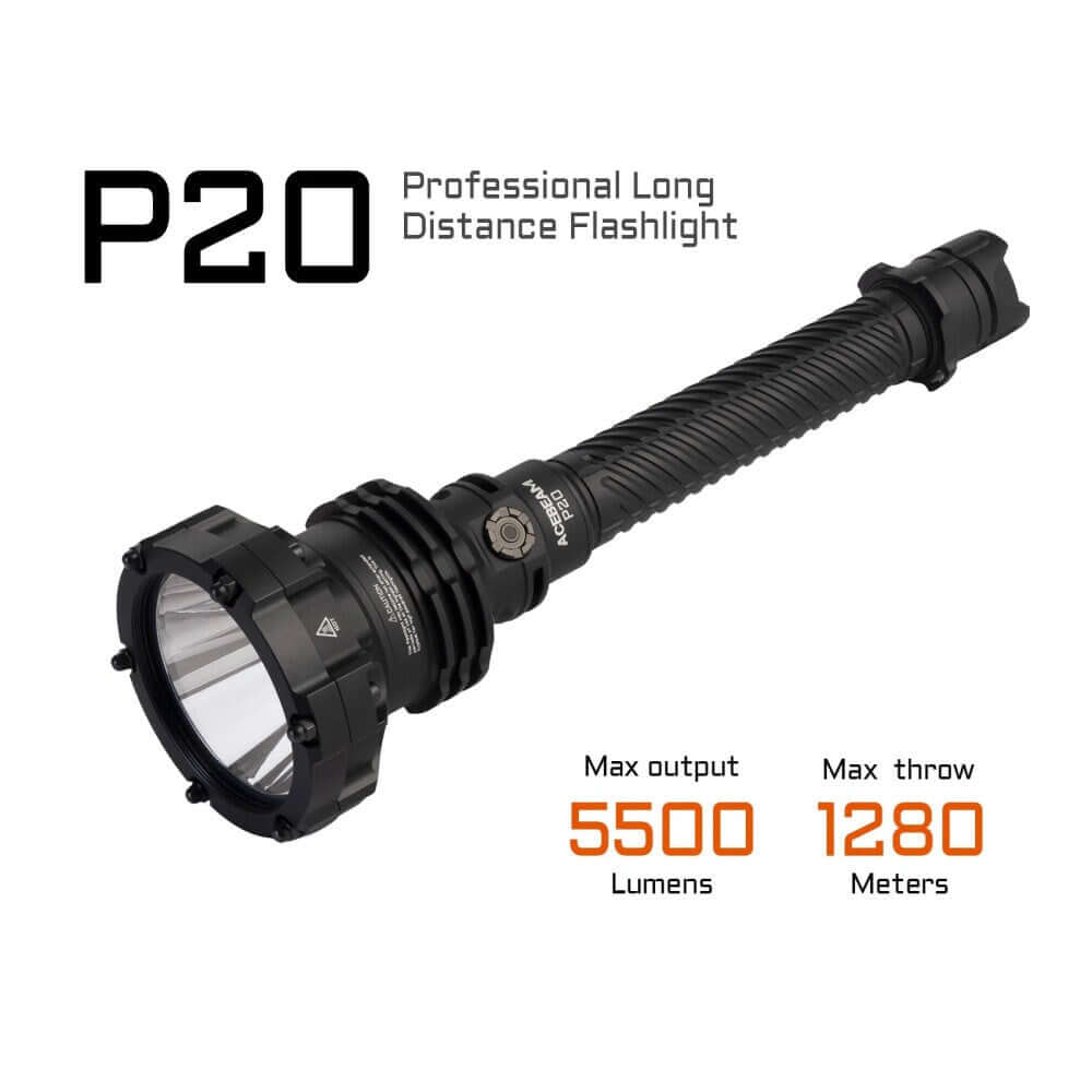 Acebeam P20 Professional Long Distance Flashlight 5500 Lumens - Options