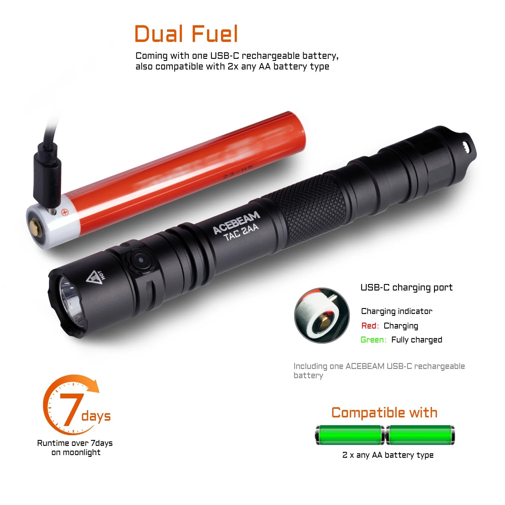 Acebeam TAC 2AA EDC Flashlight - Blue***Will ship around November 25th*** Flashlight Acebeam