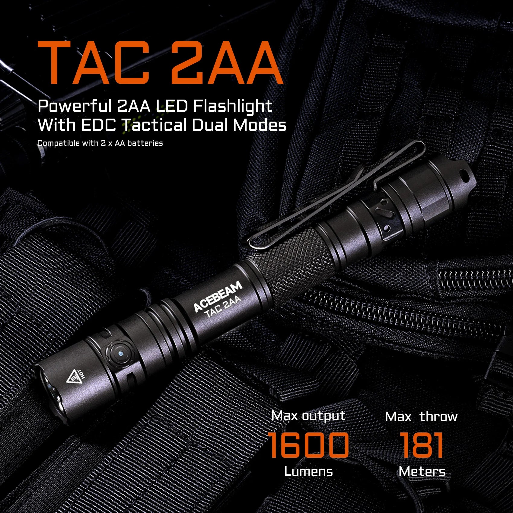 Acebeam TAC 2AA EDC Flashlight - Blue***Will ship around November 25th*** Flashlight Acebeam