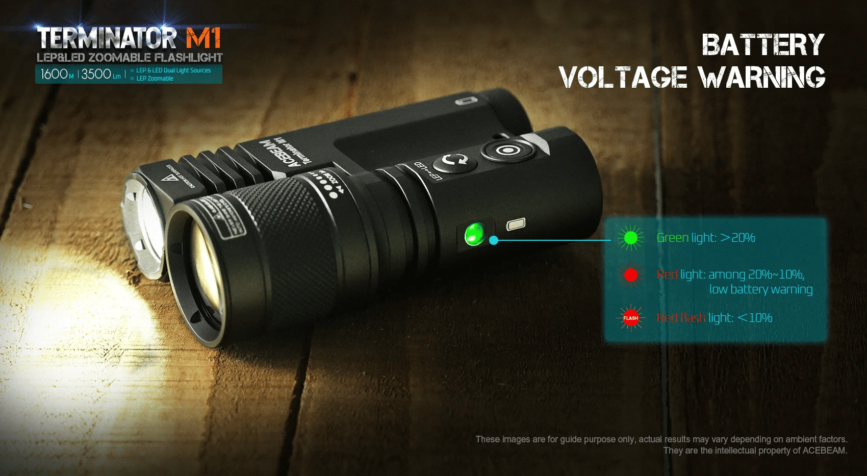 Acebeam Terminator M1 Dual Head LEP/LED Flashlight (Limited Edition) - OD Green ***Will ship around November 25th*** Flashlight Acebeam