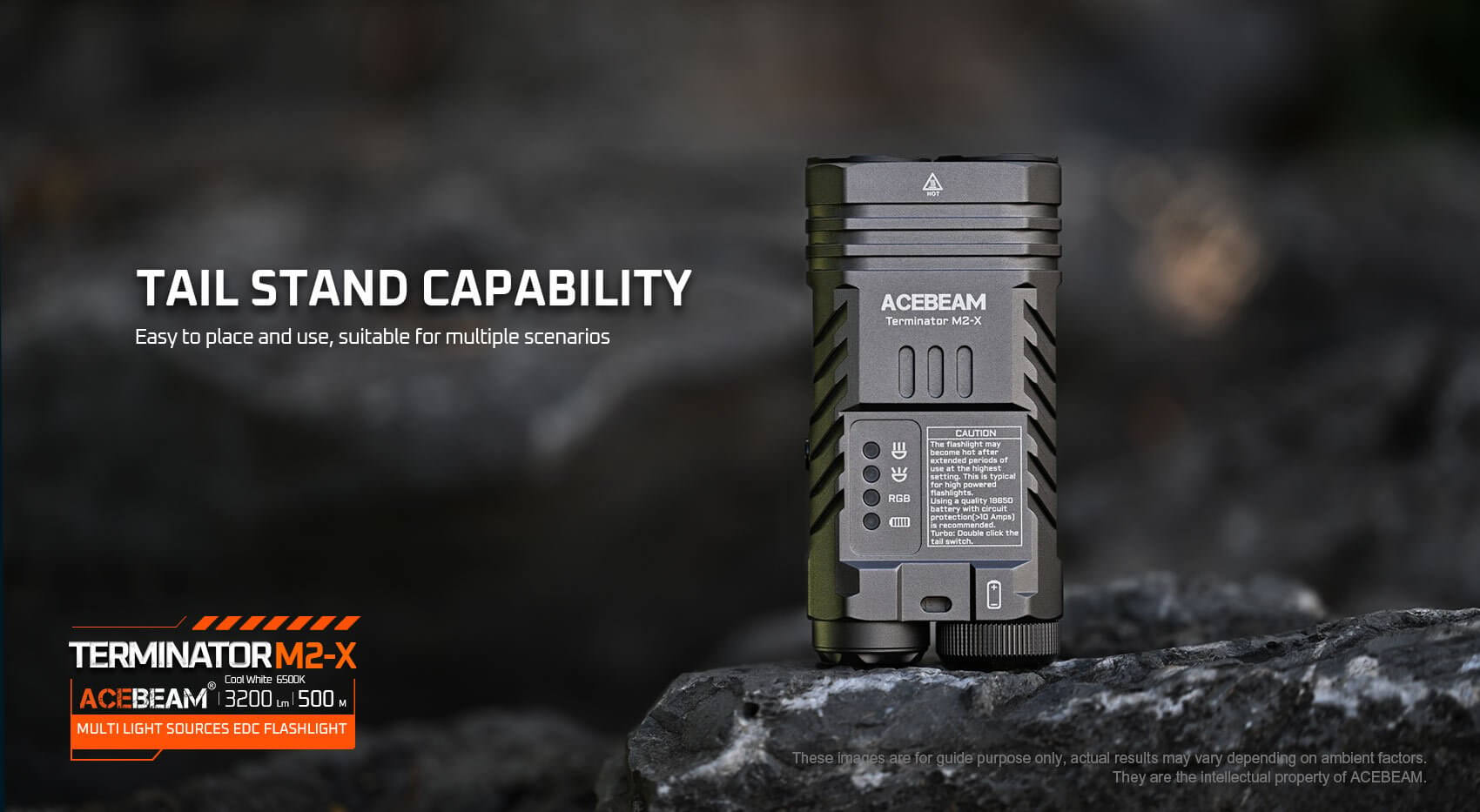 Acebeam Terminator M2-X Dual Head LEP/LED Flashlight