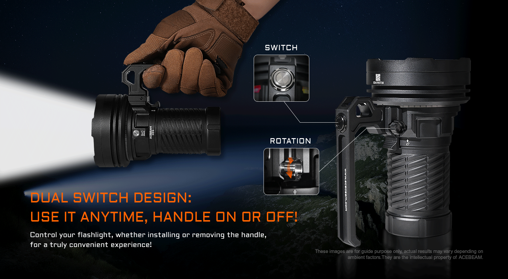 Acebeam X25 Powerful Flashlight - 22000 Lumens Flashlight Acebeam