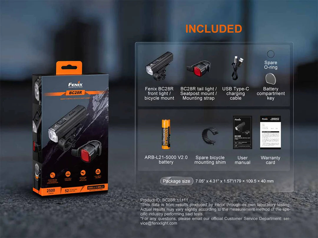 Fenix BC28R – Rechargeable Bike Light & Taillight Set with Wireless Link