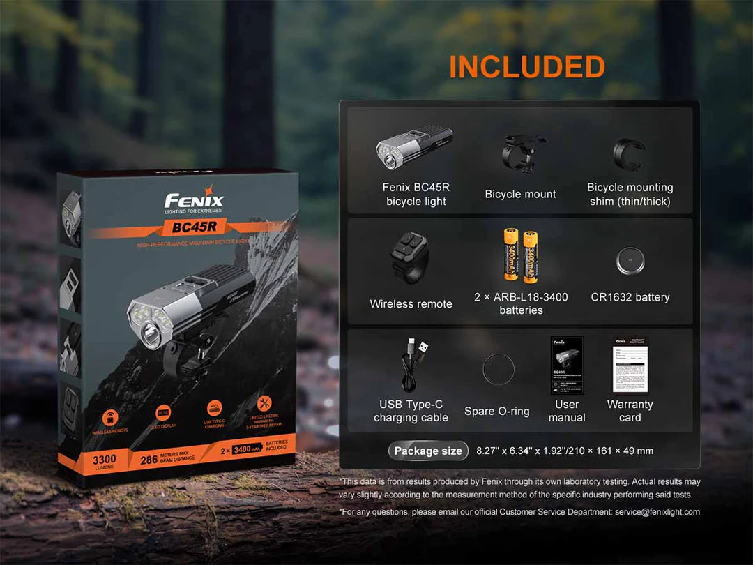 Fenix BC45R – High-Performance Mountain Bike Light with Dual Beam & Wireless Remote