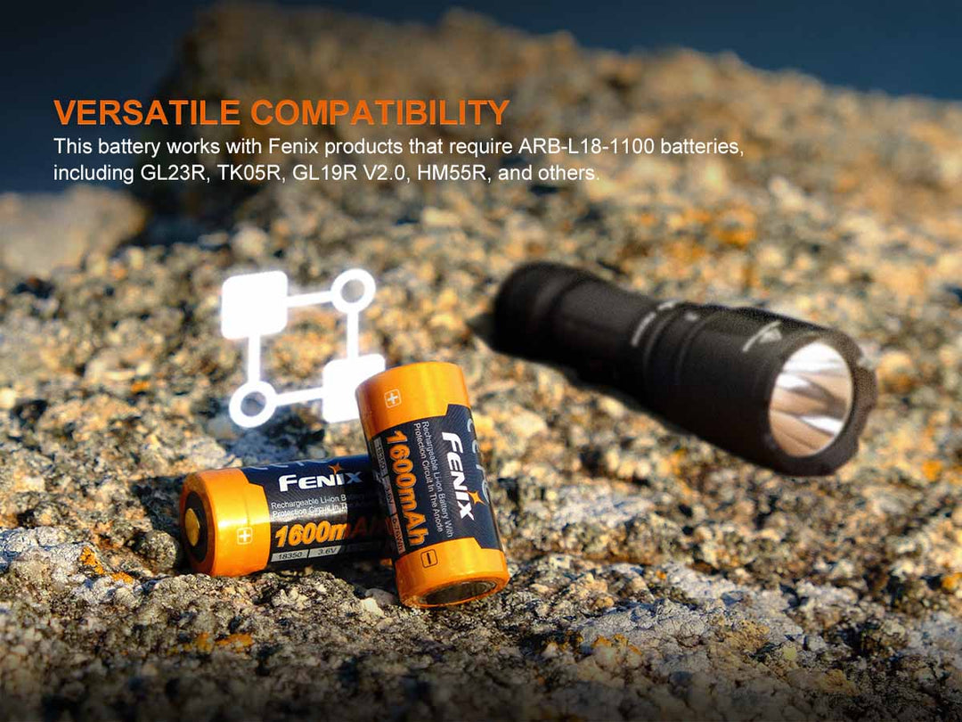 Fenix ARB-L18 1600 rechargeable 18350 Li-ion 1600mAh flashlight battery