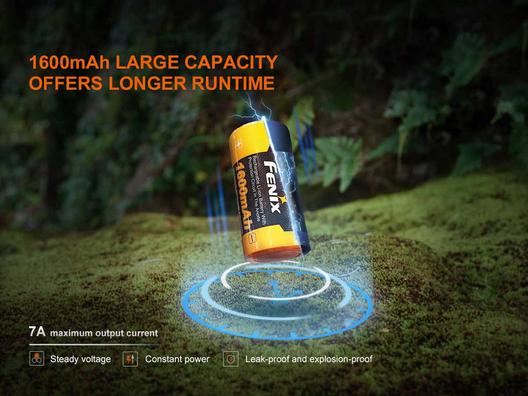 Fenix ARB-L18 1600 rechargeable 18350 Li-ion 1600mAh flashlight battery