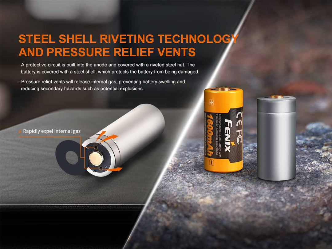 Fenix ARB-L18 1600 rechargeable 18350 Li-ion 1600mAh flashlight battery