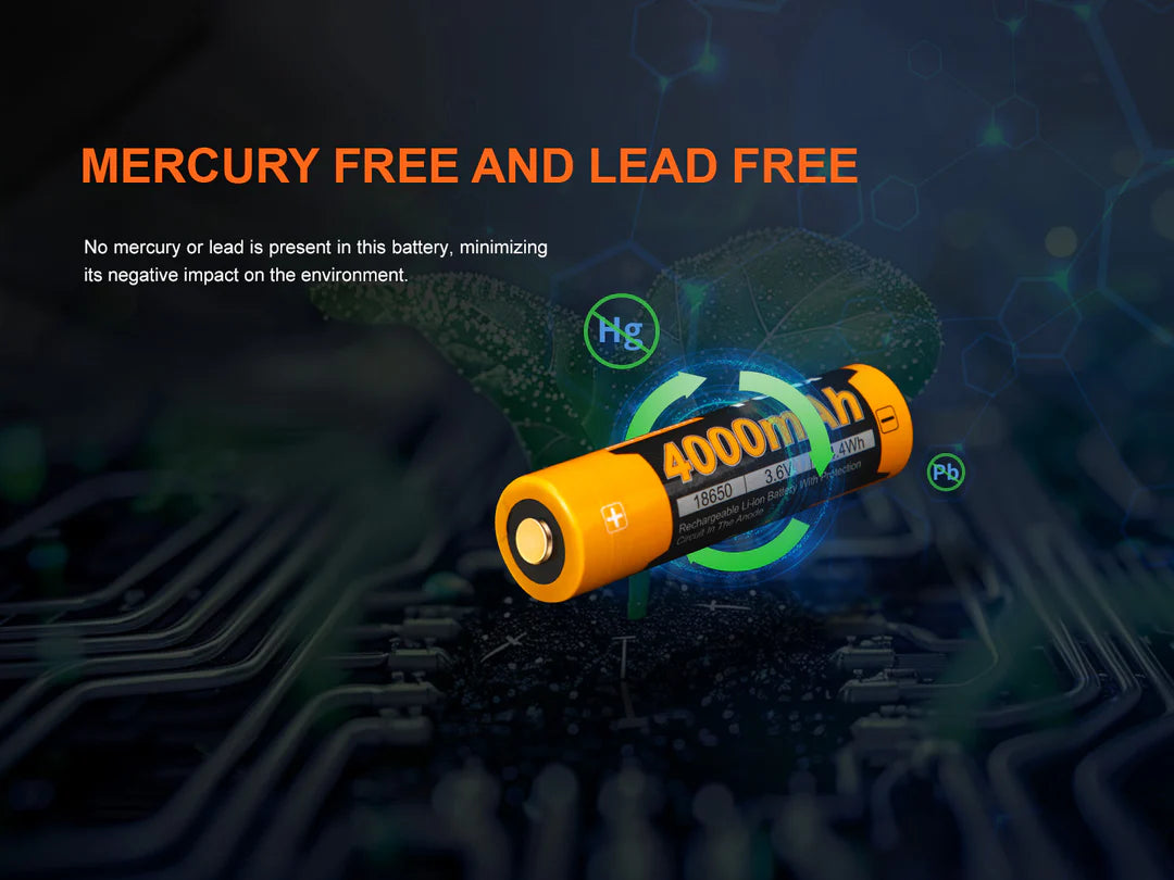 Fenix ARB-L18-4000 High-Capacity 18650 Battery - 4000mAh Rechargeable Batteries Fenix