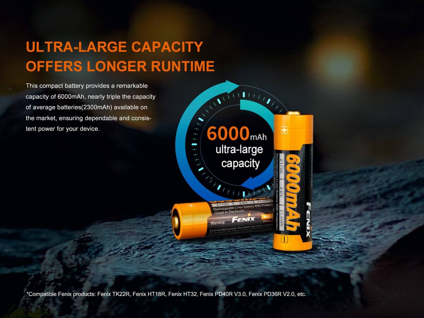 Fenix ARB-L21-6000 Li-ion Rechargeable 21700 Battery