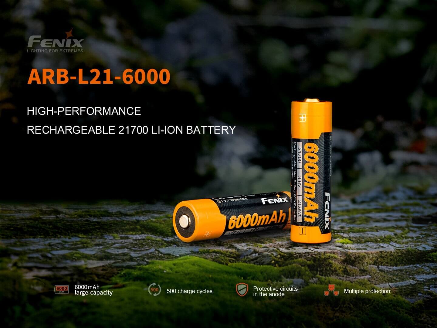 Fenix ARB-L21-6000 Li-ion Rechargeable 21700 Battery