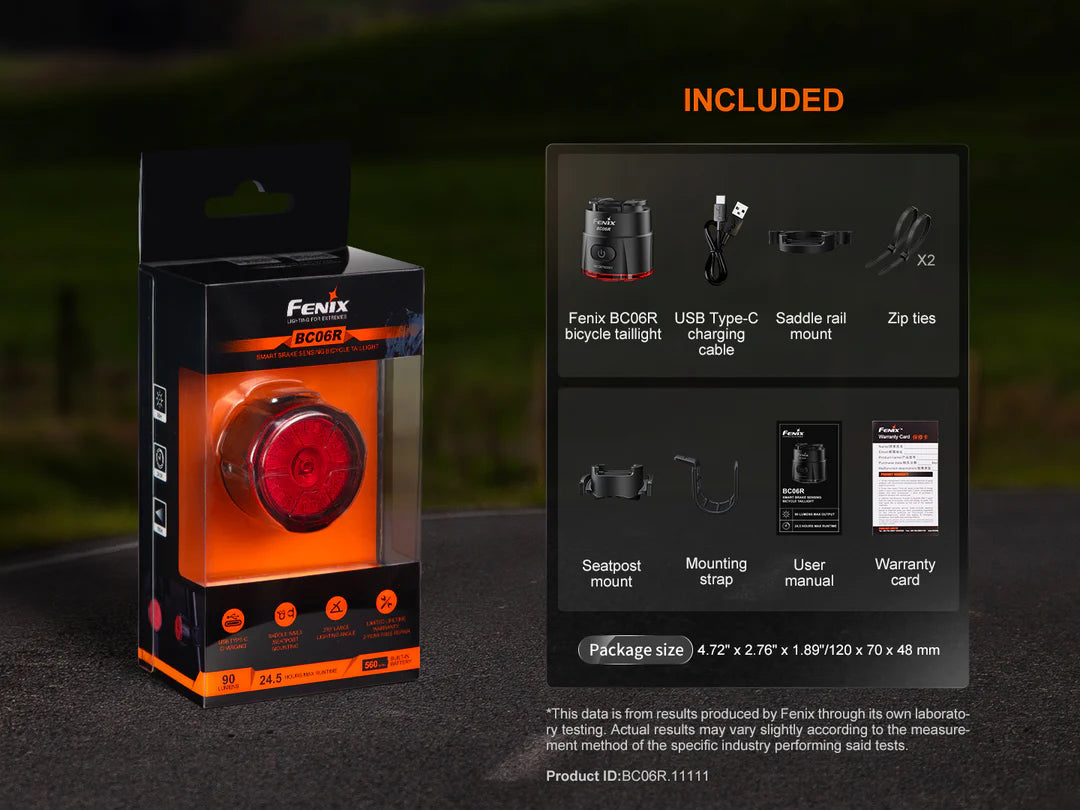 Fenix BC06R Smart-Brake Bicycle Taillight Bicyle Light Accessories Fenix