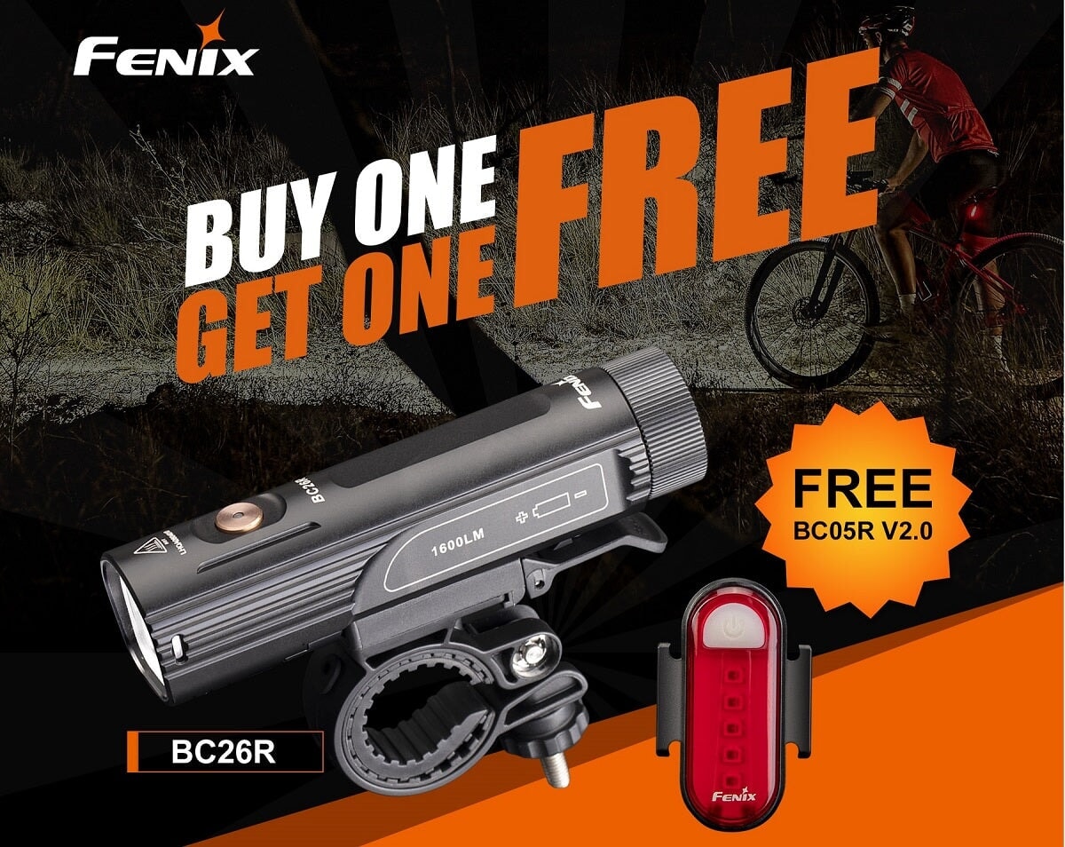 Fenix BC26R Ultra Bright Rechargeable Bicycle Light + BC05R V2.0 COMBO PACK