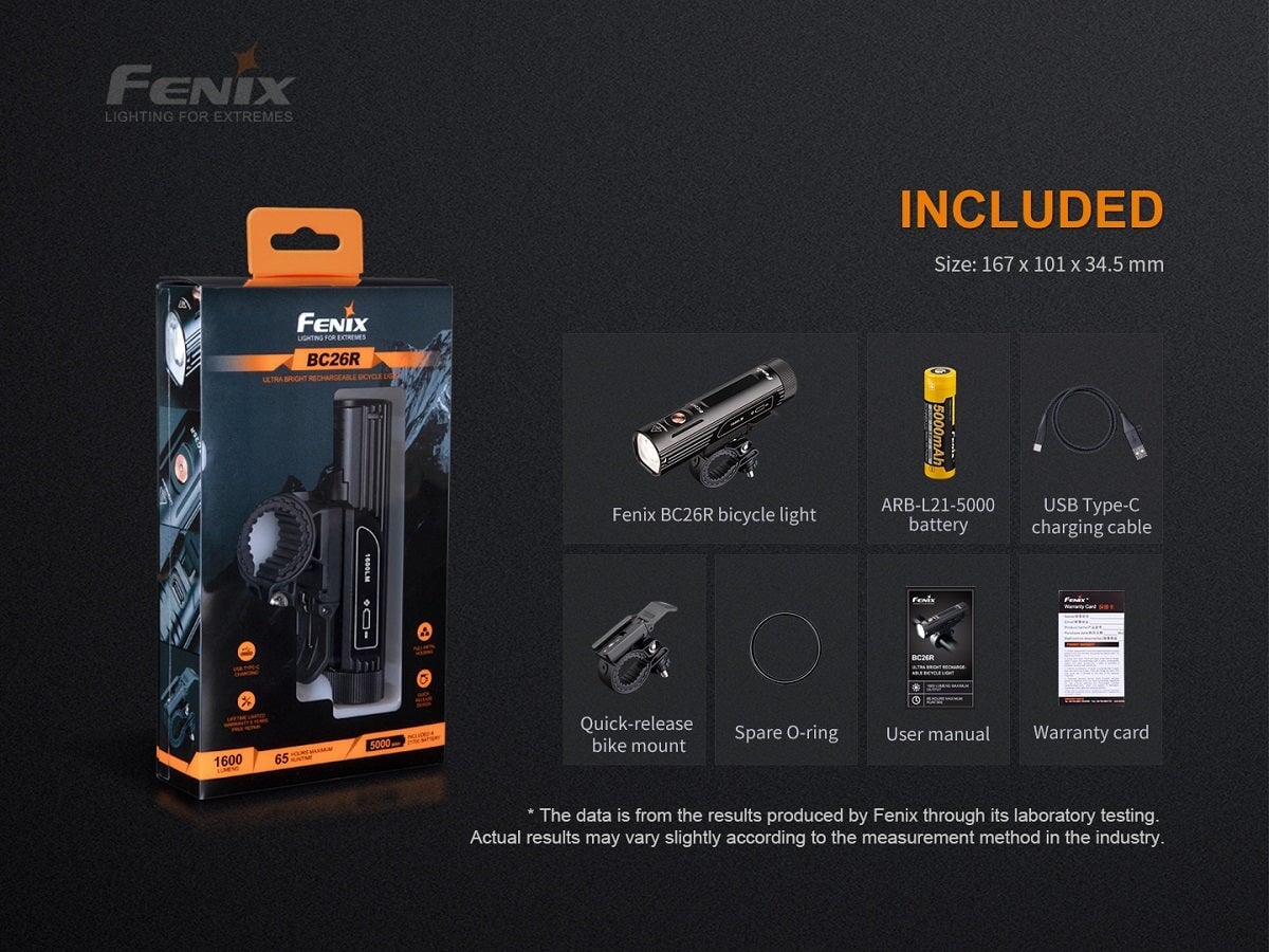 Fenix BC26R Ultra Bright Rechargeable Bicycle Light + BC05R V2.0 COMBO PACK
