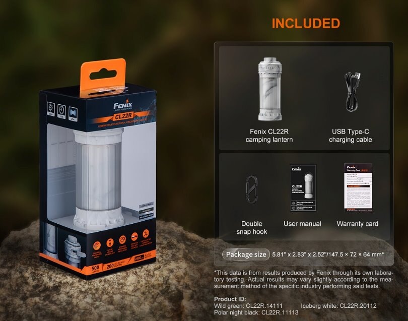 Fenix CL22R Rechargeable Lantern - Options Camping Lantern Fenix