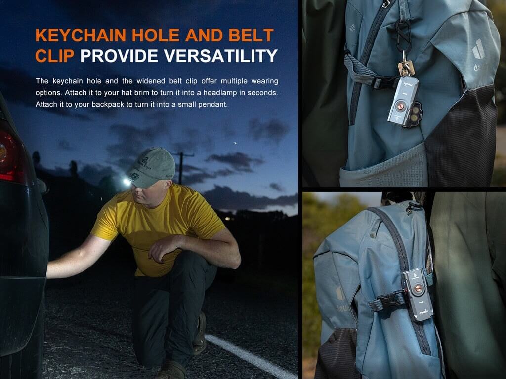 Fenix E06R - 700 lumens 3-IN-1 Keychain Flashlight - Options