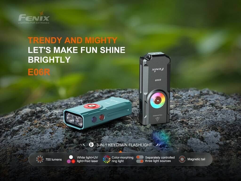 Fenix E06R - 700 lumens 3-IN-1 Keychain Flashlight - Options