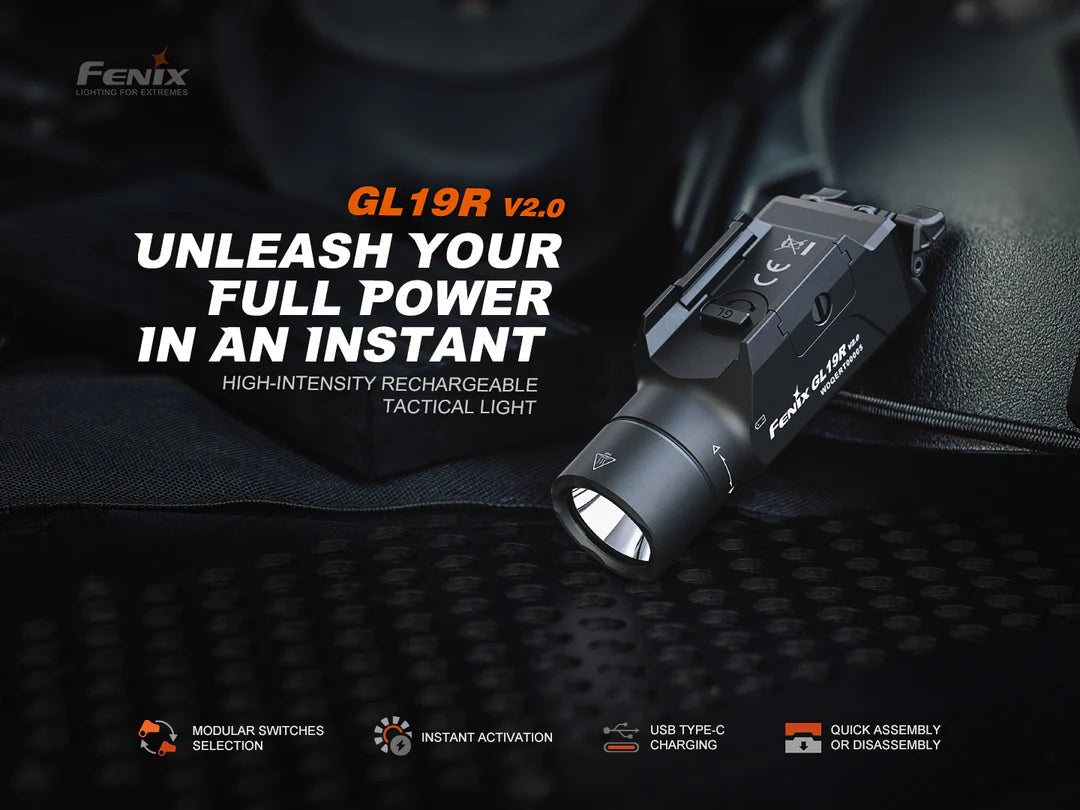 Fenix GL19R V2 Modular Switch Mounted Light Remote Pressure Switch Mount Fenix