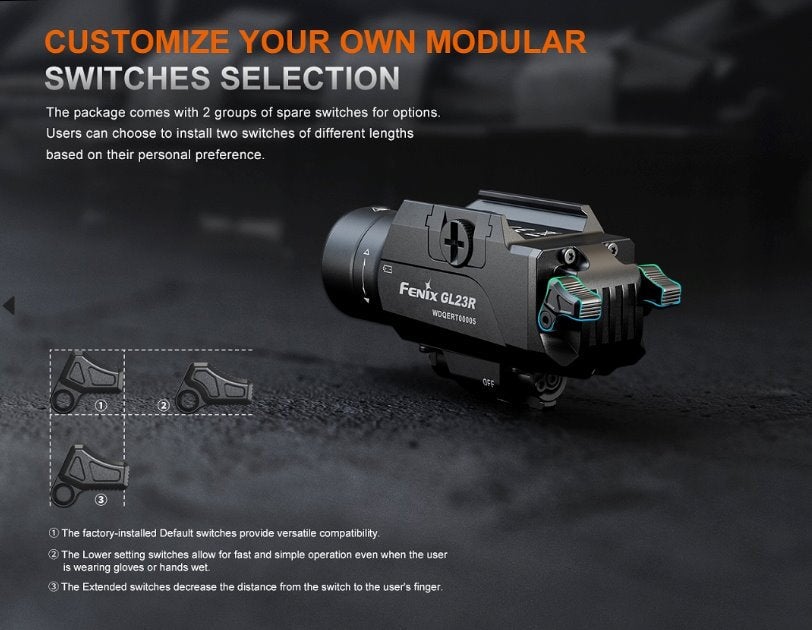 Fenix GL23R Tactical Light with Green Laser Flashlight Fenix