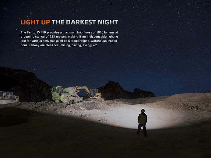 FENIX HM75R MAGNESIUM DUAL BATTERY RECHARGEABLE HEADLAMP Headlamp Fenix