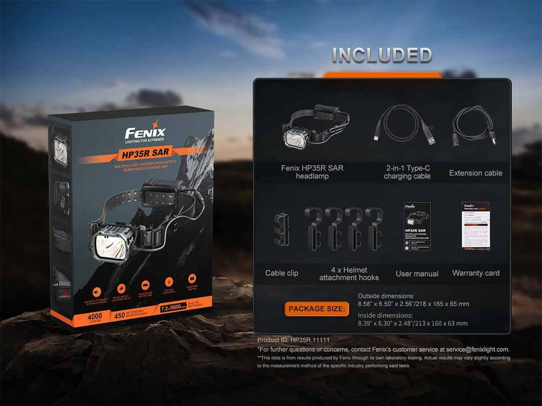 Fenix HP35R SAR Edition LED Headlamp - 4000 Lumens