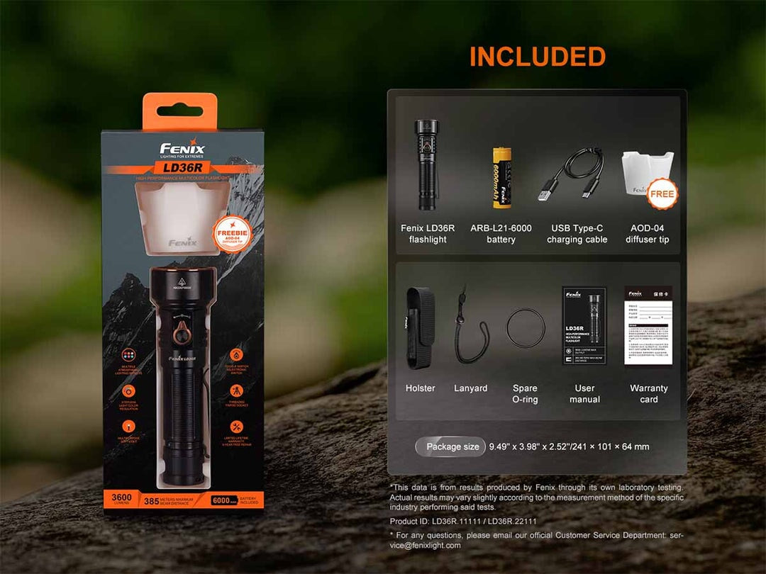 Fenix LD36R High-Performance Outdoor Flashlight - Options Flashlight Fenix
