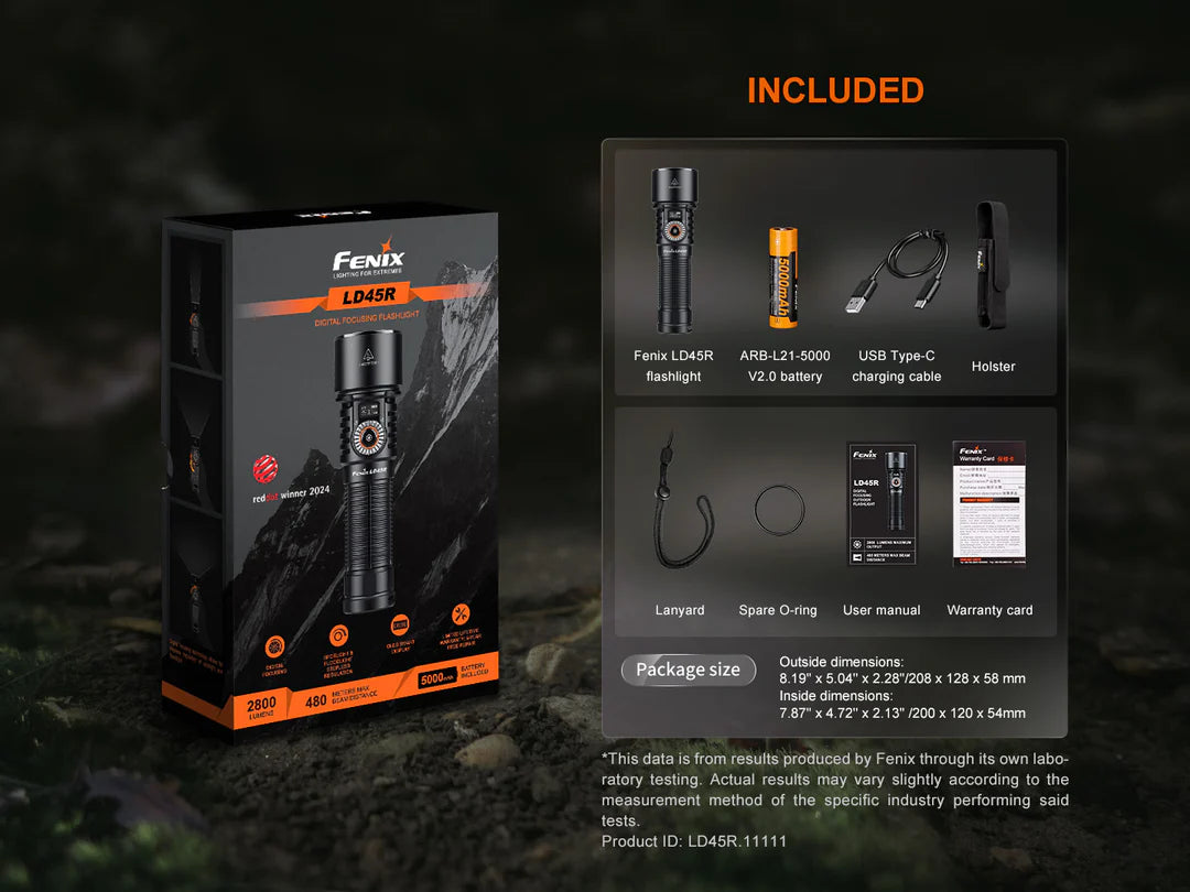 Fenix LD45R Digital Focus Rechargeable LED Flashlight Flashlight Fenix