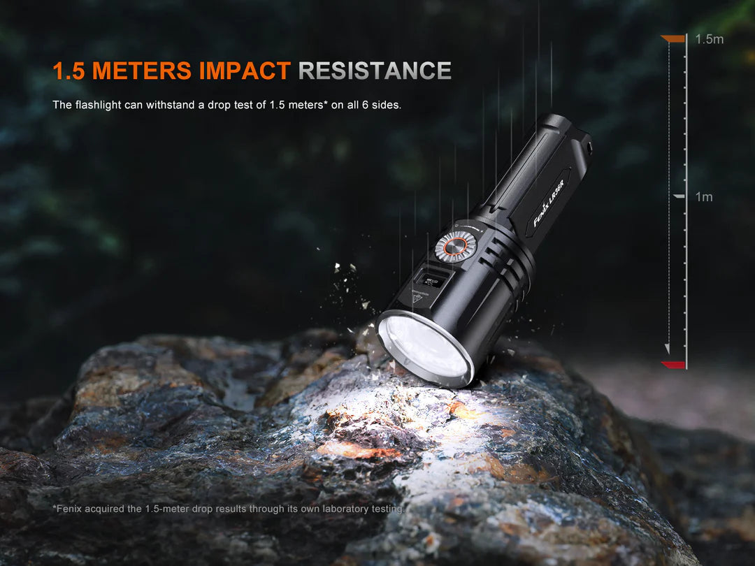 Fenix LR36R white laser search flashlight with 10,000 lumens brightness for rescue and professional outdoor lighting