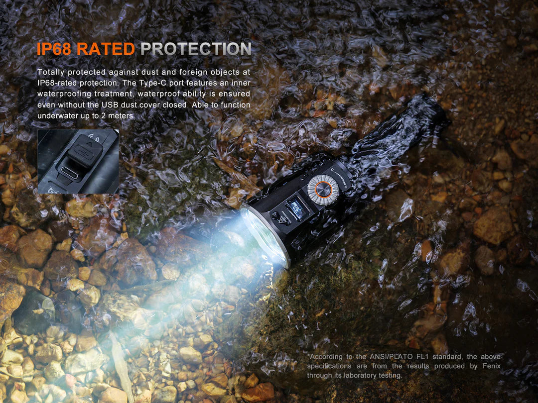 Fenix LR36R white laser search flashlight with 10,000 lumens brightness for rescue and professional outdoor lighting