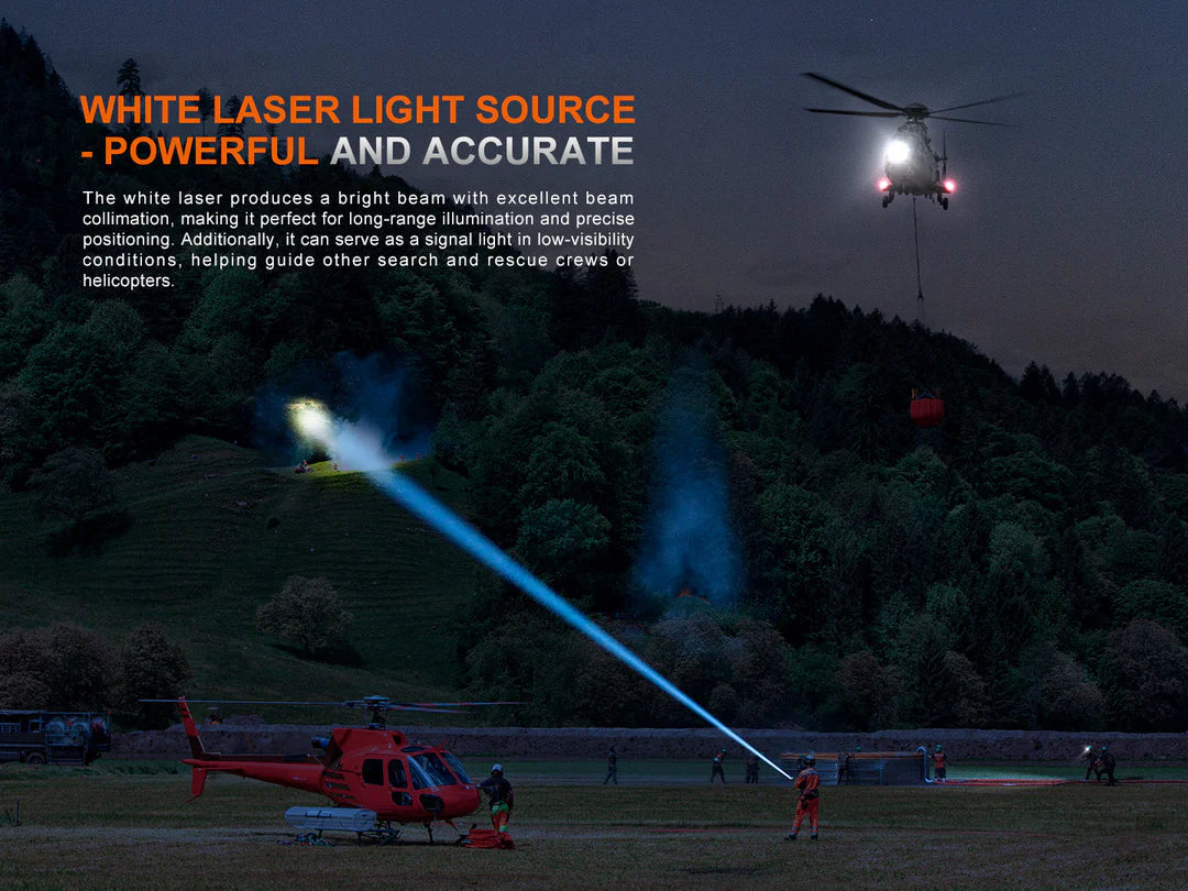 Fenix LR36R white laser search flashlight with 10,000 lumens brightness for rescue and professional outdoor lighting