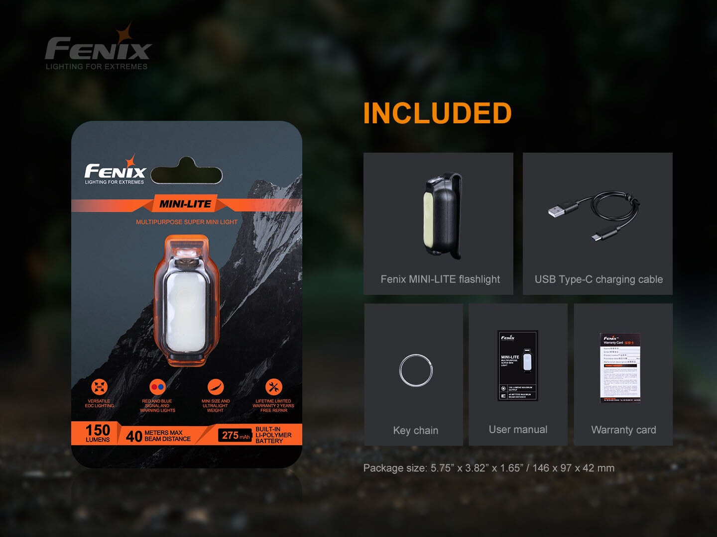 Fenix MINI-LITE Compact EDC Flashlight EDC LED Flashlight Fenix