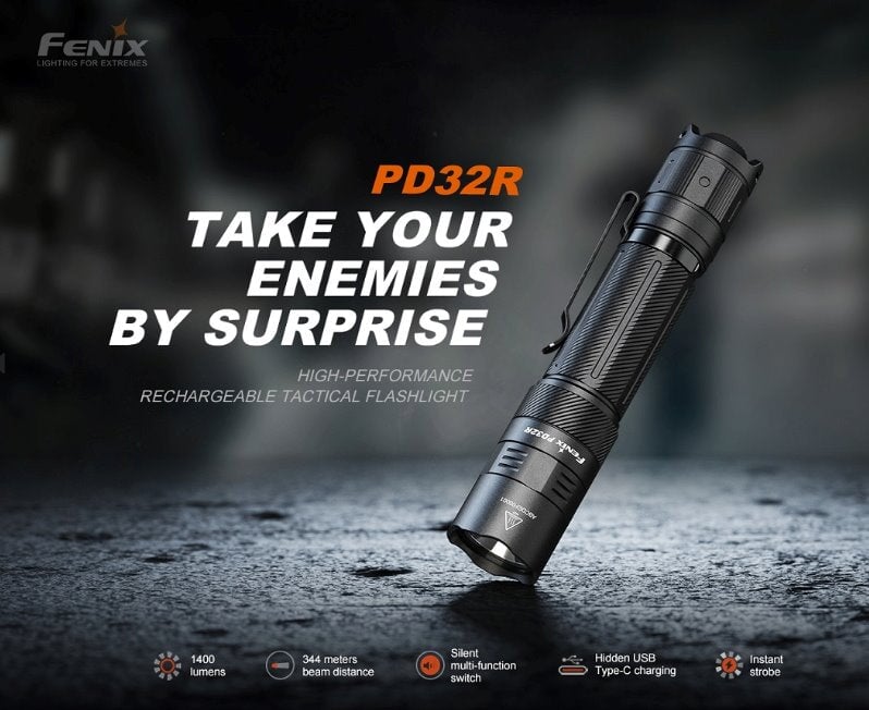 Fenix PD32R Rechargeable Tactical LED Flashlight Flashlight Fenix