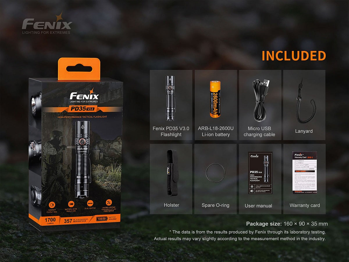 Fenix PD35 V3.0 Rechargeable Compact Flashlight