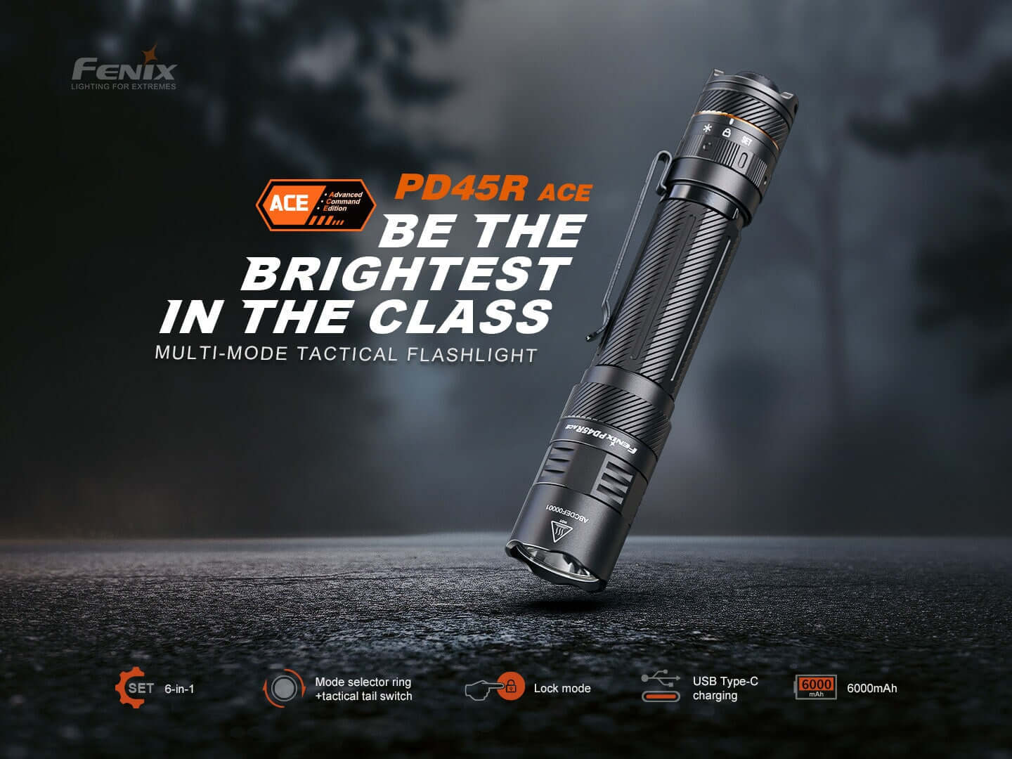 Fenix PD45R ACE Rechargeable Tactical LED Flashlight