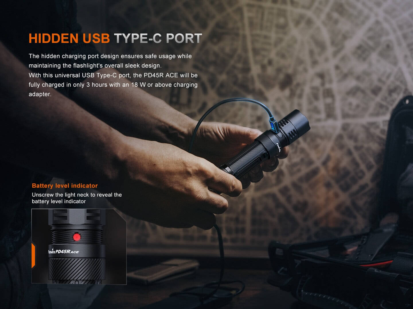 Fenix PD45R ACE Rechargeable Tactical LED Flashlight