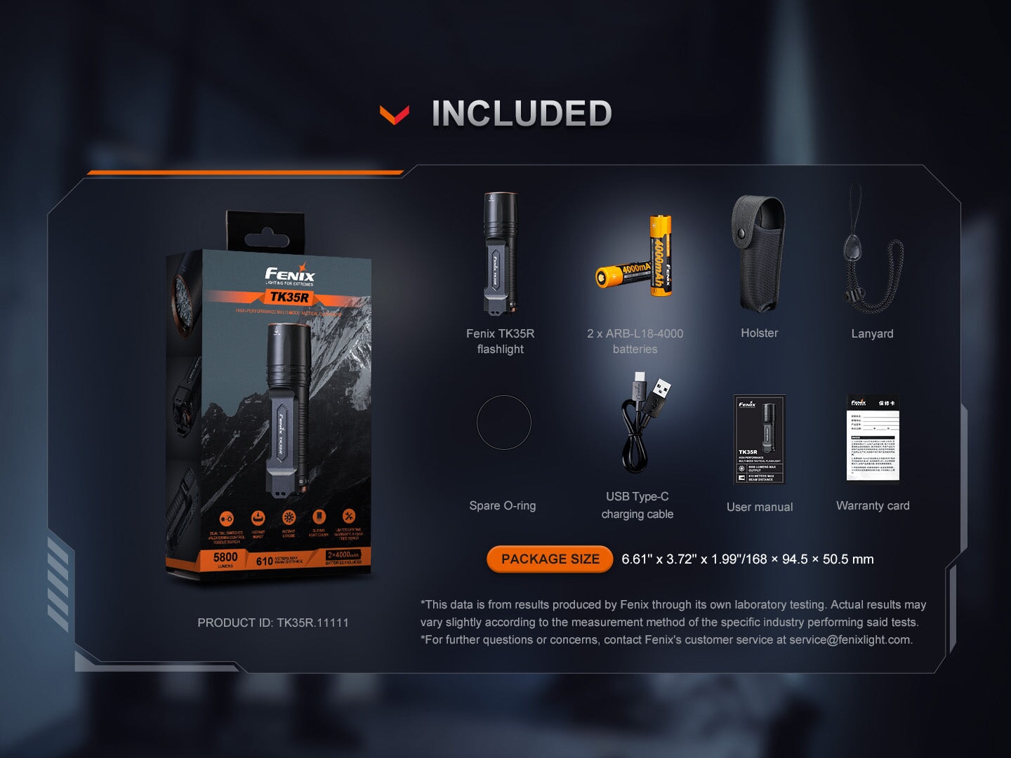 Fenix TK35R Rechargeable Tactical Flashlight Flashlight Fenix