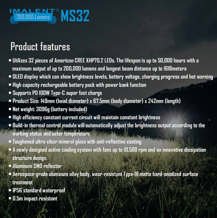 IMALENT MS32 Brightest Flashlight - Special order only Flashlight Imalent